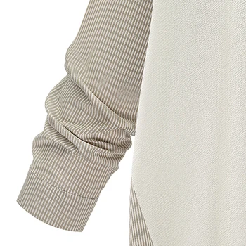 Плюс Размер 5XL Шарени лоскутная женска риза в райе Фалшив 2 бр. O Яка Дамски блузи Свободни женски офис с дълъг ръкав Дамски блузи