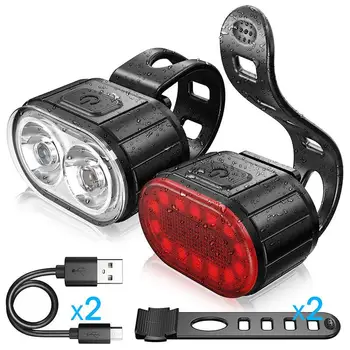 Каране на фарове Q3 високо качество на LED Предни фенер за велосипед Главоболие фенер USB МТБ Пътна велосипедна фаровете Акумулаторна Задна светлина за велосипед
