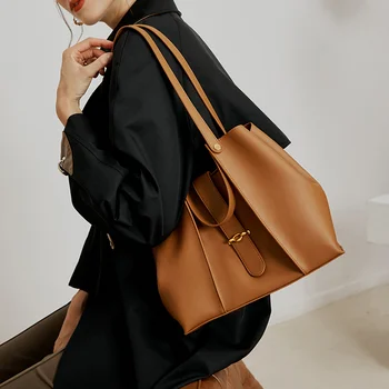 Маркови чанти AVRO MODA Дамски чанти за рамо от естествена кожа Модни дамски луксозни Дизайнерски чанти голям капацитет, с горната дръжка