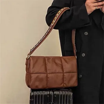 Нова дишаща кожена чанта Стеганая тканая чанта на рамото на Жените Луксозна Определяне възглавница Чанти Дамски Маркови дизайнерски дамски чанти Чанта