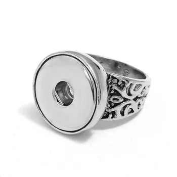 Гореща разпродажба високо качество 006 мода САМ метален пръстен е подходящ за джинджифил 18 мм пръстен с бутони за бижута, пръстени с чар за жени