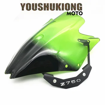 На мотоциклет за Z 750 Z750 2007-2008-2009-2010-2011-2012 Ветроотражатель Дымчатое Черно Предното Стъкло С референтна рамка