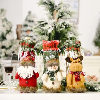 1БР Коледна Капачката на една Бутилка Вино С Коледа Декор За Дома на Масата 2020 Ноел Навидад Коледна Украса на Подарък за Нова Година