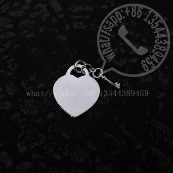 MJ 1:1 Дамски медальон от Сребро S925 Класически Стил Популярна Висулка във формата на сърце със сребърен ключ Елитен Марка Бижута и Изискани подаръци
