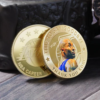 Възпоменателни медали Кобе Брайънт Монети Звездата на Лейкърс Кобе Брайънт Възпоменателни монети Подарък колекция от Икони Баскетболист Монета