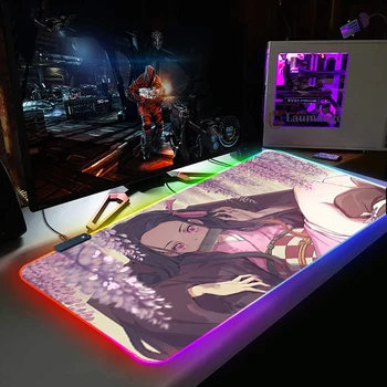 Потребителски Геймърска подложка за мишка RGB led подсветка с разширен подсветка на USB-клавиатура Цветна Светлина За настолни КОМПЮТРИ Лаптоп Сгущает Убиец на Демони