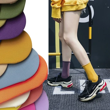 Дамски чорапи Нови Дълги Чорапи от Найлон Бонбони Цвят Дамска мода Пресни Меки тънки Чорапи за жените Дълги цветни чорапи в корейски стил за момичета