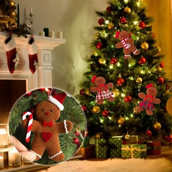 3 бр. Коледна украса Малък Висящ Човечето Човече Кукла Коледно дърво Аксесоари Коледа Детски подаръци Декор врати и прозорци