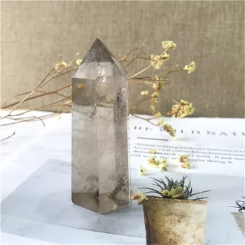 1бр естествени кристали кварц лечебни камъни бижута опушен цитрин пръчка точка за декорация на дома