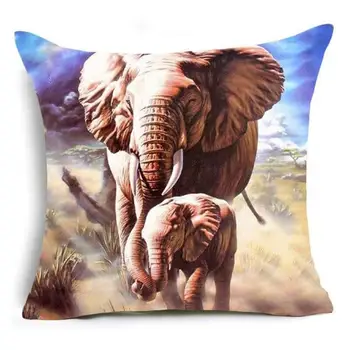 Калъфи за възглавници от полиестер в бохемски стил с изображение на слон в индийски стил за вашия домашен любимец Декоративна калъфка за дивана Калъфка