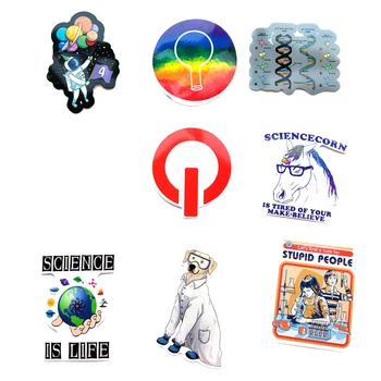 50 бр. научна химия лу астронавт етикети блокчейн код учени на мозъка забавни стикери за детски подарък декор на багаж