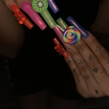 30 бр. 3D Kawai за нокти Окачване Смола Бонбони Декорации за нокти Сладък Разнообразни Аксесоари за нокти Цветни Съвети за нокти Декор#