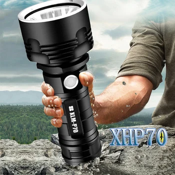 XHP70 Супер Мощен LED фенерче XM-L2 Тактически Фенер USB Водоустойчива Акумулаторна лампа Linterna Ултра Ярка светлина на фенер