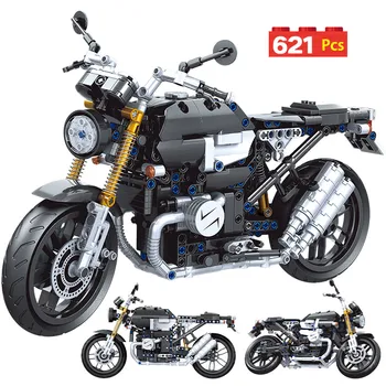 819 бр. Градски Технически Способи за Състезателен Мотоциклет Модел за Изграждане на елементи на MOC Автомобил Развиване на Тухли Играчки за деца Подаръци