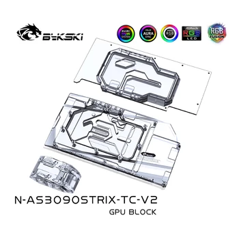 Bykski N-AS3090STRIX-TC-V2 Блок за Водно Охлаждане на графичния процесор С Двойна Вградена платка за активно Охлаждане На ASUS RTX3080 3090 STRIX Gaming