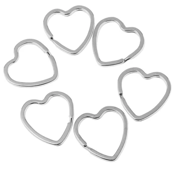 60ШТ Ръчно изработени Желязното Сърце на Любовта Сплит Пръстени Ключодържател Пръстени За Ключове Производство на Бижута