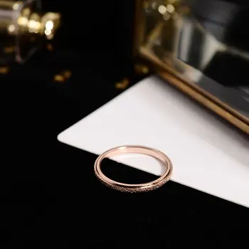 SHOUMAN 2/4/6 мм Матирано Женски трупно пръстен от Титанов са станали Модерни Сватбени бижута от Розово злато/Сребро, Настройте Я Изключителен Подарък