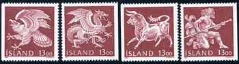 4 бр./компл. Нова пощенска марка Исландия 1987 г. Марката на Светеца Покровител на MNH