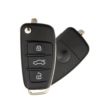 OkeyTech 3 Бутона флип-надолу Капака на Дистанционното на Ключа на Автомобила Калъф за ключ и без ключ KD Калъф за Audi A6L Q7 A2 A3 A4 A6 A6L A8, TT, Без остриета