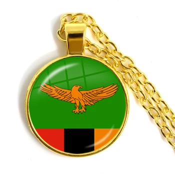Малта Замбия Зимбабве Латвия Армения, Азербайджан и Саудитска Арабия ОАЕ, Мароко Национален Флаг Стъклен Кабошон Висулка Колие Бижута