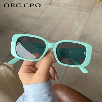 OEC CPO Реколта квадратни дамски слънчеви очила в малка рамка Ретро нюанси Слънчеви очила Дамски Елегантни очила с UV400 Очила Oculos