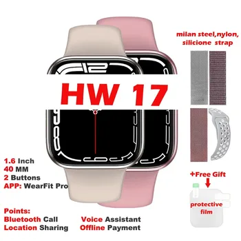 HW17 Умен часовник relogio masculino relogio feminino Актуализиран HW18 HW19 1,6 инча 40 мм Bluetooth Предизвикателство Двойни Бутони Фитнес-тракер