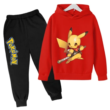 Pokemon - свитшоты Pokemon Костюм Детски комплекти, детски дрехи за малки момчета и момичета Качулки+дълги панталони спортен костюм детски дрехи