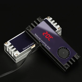 M2 SSD Охладител Охладител Температура на Цифров Дисплей OLED M. 2 2280 NVME SSD Твърд Диск Радиатор Топлинна Мат