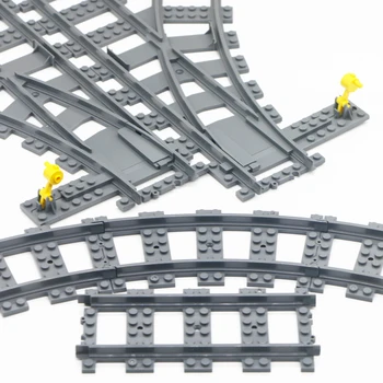 Тухли Губим Градските Железопътни линии Директни Извити Релси, Преминете на Пресичане на Железопътни Класически Аксесоари градивните елементи на MOC резервни Части Играчки