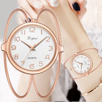 Frauen Mode Luxus Uhr Armband Quarz Kleid Uhren Rose Gold Kleine Und Изящни Lvpai Марк Damen Casual Uhr