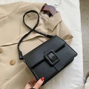 Модни Луксозни чанти, Дамски чанти Тенденция Дизайнер Чанта Черно Кроссбоди Ежедневни Проста Изкуствена Кожа Европа Америка Пролетно Новост