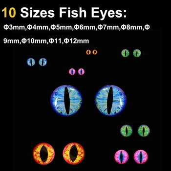 Vampfly 400 бр. Смесени размери 4 цвята Холограма Риболовна стръв 3D 4D САМ Рибешки очи, за плетене мушек в морската вода Стръв за щука и Костур Материал