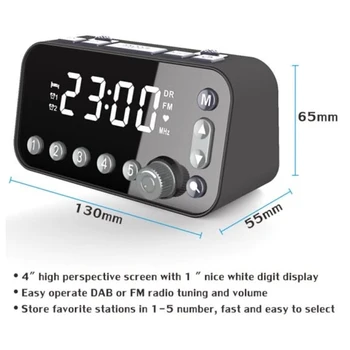 Digital alarm clock DAB FM Будилник, Радио, Двойна USB Порт За Зареждане на LCD дисплей Осветление може да се Регулира силата на Звука на алармения часовник Будилник