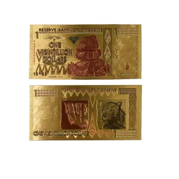 Валута Зимбабве Хартия с Притежателя на Пластмасова карта Златни Банкноти Копие на Оригиналната Колекция на Пари и за Бизнес подарък