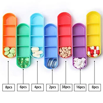 Всяка седмица на 7 Дни Кутия за хапчета 28 Отделения Организатор на Таблетки Пластмасов Диспенсер За съхранение на Лекарства Нож за лекарства за домашно пътуване