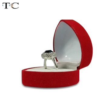 Търговия на едро с Годежен Червено Бархатное пръстен Кутия За Бижута Дисплей За Съхранение Сгъваем Калъф за Годежен пръстен Организатор подаръци за Свети Валентин