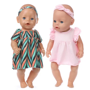 2020 Нова Прическа цвете+рокля стоп-моушън дрехи са Подходящи За 43 см/17 см детска Кукла Възстановената Детски Дрехи И Аксесоари За Кукли 17 инча