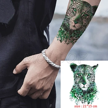 Временна фалшива татуировка на леопард голямата пантера водоустойчив татуировка стикер за голяма котка животно боди-арт флаш татуировка за мъже момичета бебе момче