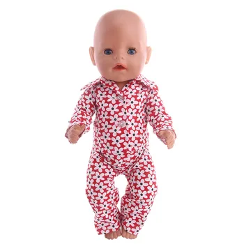 Подходящ за 18-инчовата Американската Кукла 40-43 см, Роден Кукла, Мила Клетчатая Пижама, Принадлежности за дрехи за Подарък за Рожден Ден на Дете