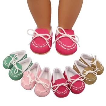 7 см, Детски обувки за кукли идеална играчка 43 см новородено кукла, аксесоари и американската стоп-моушън обувки Бял, розов, розов,