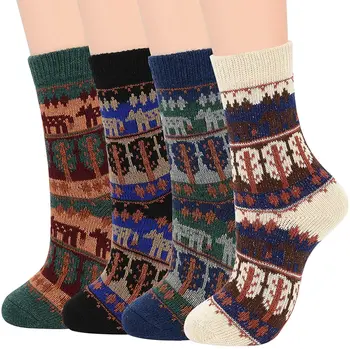 AZUE Спортни спортни възли дамски зимни чорапи с кръгло деколте Кашмир Ретро Дебели Топли Меки вълнени чорапи дамски чорапи