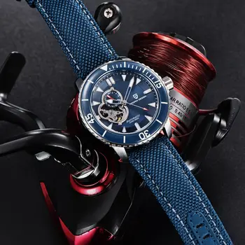2021 PAGANI ДИЗАЙН на Нови 200 м Водоустойчива Автоматични Механични Часовници Кожени мъжки Спортни сапфировые часовници Reloj Hombre