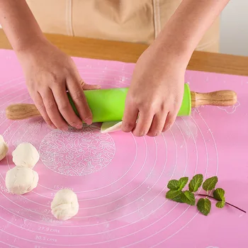 Силиконовата skalka с дървена дръжка пръчка за юфка роликовая skalka за раскатки тест на кухненски инструменти за печене