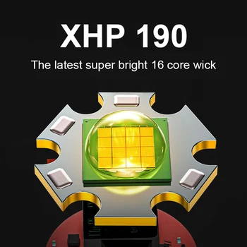 Най-новият XHP190 на Най-мощните Led Фенерче XHP90.2 Zoom Висока Мощност Фенерче Тактически Фенер 18650 Акумулаторна Ръчна Лампа