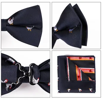 ГУСЛЕСОН Модерен Принт папийонка и набор от носа шалове за мъже Комплект за вратовръзки-пеперуди за парти с пеперуда Сватбен Бизнес подарък