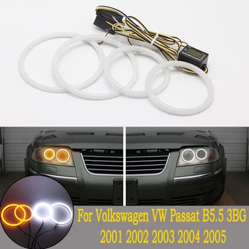 Памучен SMD лампа в два цвята бяла и жълта led лампа angel eyes DRL Аксесоари за Volkswagen Passat B5.5 3BG 2001 2002 2003 2004-05