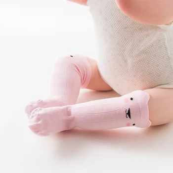 Нова Карикатура Детски Обикновена бяла Нескользящие с дръжки Памучни Сладки Фокс чорапи до коляното за бебета момичета и момчета от 0 до 2 години