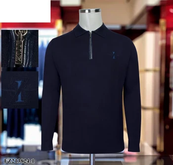 Пуловер милиардер вълнен мъжки 2021 нов топло бизнес пуловер с бродерия с цип, с високо качество на печат, голям размер M-4XL