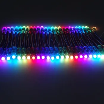 50шт ws2811 Led пиксельный модул Пълноцветен 5 До 12 мм RGB 2811IC Цифров Адресуемый Открит LED Фестивал Коледни Светлини Ред