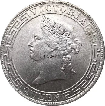 Китай 1866 хонг конг монета 1/2 Полдоллара Кралица Виктория Метален Мельхиор Покрит със Сребро Сувенирни Артикули Реплика на Монетите